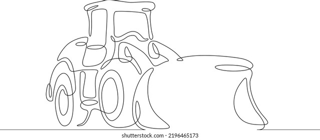 One continuous line.Construction equipment . Special machines. Construction machinery. Forklifts, excavators, tractors, bulldozers, concrete mixers. One continuous line is drawn on a white background.