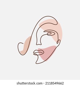 one continuous minimalist female face line