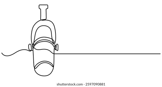 one continuous single drawing black line art doodle of podcast microphone on white background, Vintage microphone in one continuous line drawing. Isolated on white background vector illustration.