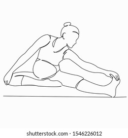 One continuous single drawing line art doodle pregnancy, yoga, pregnant, female, healthyl. Isolated image hand draw contour on a white background