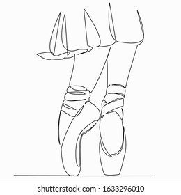 One continuous single drawing line art doodle ballet  dancer  shoe  dance  elegance  Isolated image hand draw contour white background
