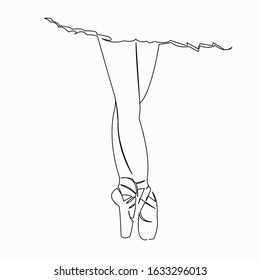 One continuous single drawing line art doodle ballet, dancer, shoe, dance, elegance. Isolated image hand draw contour on a white background
