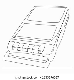 One continuous single drawing line art doodle music, cassette, illustration, recorder, audio, technology. Isolated image hand draw contour on a white background
