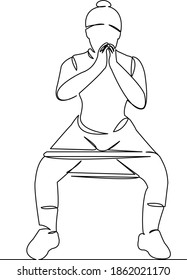 One continuous single drawing line art flat doodle training, exercise, sport, workout, fitness, athletic. Isolated image hand draw contour on a white background
