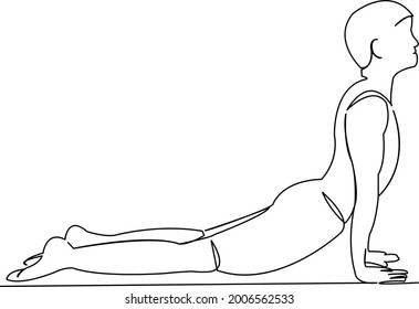 One continuous single drawing line art flat doodle yoga, pose, exercise, male, fitness, training, man, adult, balance. Isolated image hand draw contour on a white background
