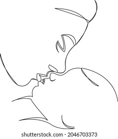 One continuous single drawing line art flat doodle mom, woman, mother, child, motherhood, love, family. Isolated image hand draw contour on a white background
