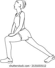One continuous single drawing line art flat doodle runner, run, fitness, training, fit, workout, sprinter, women. Isolated image hand draw contour on a white background
