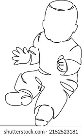 Una línea de dibujo continua de dibujos de dibujos planos de personas de garabatos, bebé, feliz, niño, familia, amor. Contorno de dibujo a mano de imagen aislada en un fondo blanco
