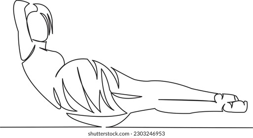 One continuous single drawing line art flat doodle  beautiful, girl, beauty, woman, female, fashion, leisure. Isolated image hand draw contour on a white background
