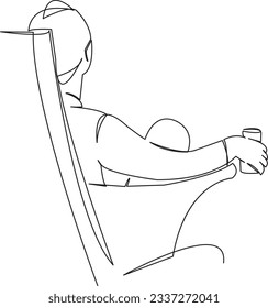 One continuous single drawing line art flat doodle  aircraft, plane, trip, flight, female, airplane, passenger, travel, tourist. Isolated image hand draw contour on a white background
