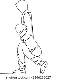 One continuous single drawing line art flat doodle  skater, skateboard, youth, skateboarding, sport, teenager, skate, urban, style, trendy. Isolated image hand draw contour on a white background
