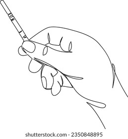 One continuous single drawing line art flat doodle  pregnancy, pregnant, test, positive, medical, health, maternity, birth, stick, planning. Isolated image hand draw contour on a white background
