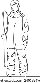 One continuous single drawing line art flat doodle  sport, mountain, snowboard, snowboarder, white, extreme, snowboarding. Isolated image hand draw contour on a white background
