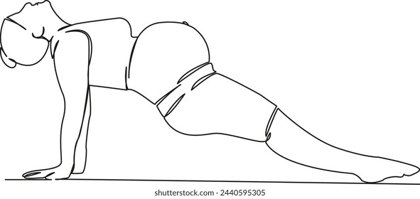 One continuous single drawing line art flat doodle yoga, pose, lifestyle, healthy, woman, female, exercise, asana. Isolated image hand draw contour on a white background, hand drawn, not AI