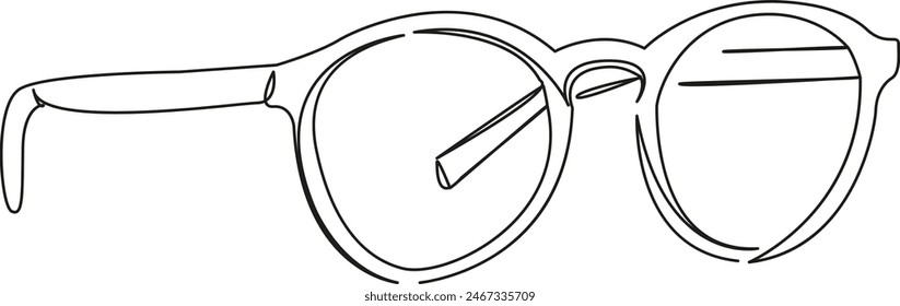 One continuous single drawing line art flat doodle  eyeglass, reading, eyewear, eye, optical, vision, eyesight, glass. Isolated image hand draw contour on a white background
