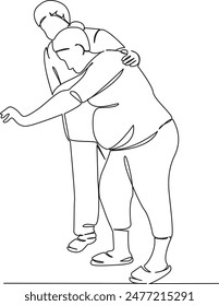 One continuous single drawing line art flat doodle  pregnancy, labor, woman, maternity, pregnant, belly, tummy, prenatal. Isolated image hand draw contour on a white background
