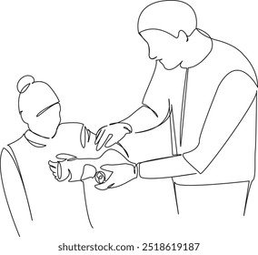 Um desenho único contínuo da linha de arte plana doodle pessoa, limpador, negócio, limpeza, lavagem, equipamento, chão, máquina, serviço, trabalho. Mão de imagem isolada desenhar contorno em um fundo branco
