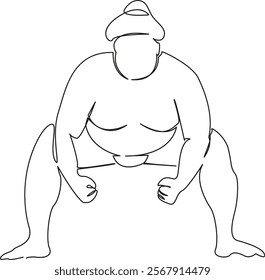 One continuous single drawing line art flat doodle sumo, wrestling, sport, religion, betting, japan lifestyle stand. Isolated image hand draw contour on a white background, hand drawn, not AI