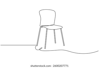 One continuous single drawing line art flat doodle garden chair, Single line art illustration of cozy armchair. Editable vector.