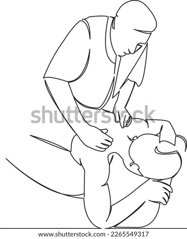 One continuous single drawing line art flat doodle woman, massage, female, spa, therapy, treatment, therapist, masseur, massaging, skin. Isolated image hand draw contour on a white background
