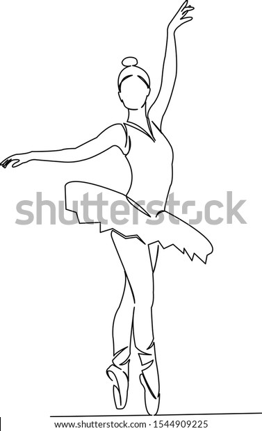 One Continuous Single Drawing Line Art Doodle Dance Ballet Ballerina Dancer Beautiful 