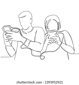 one continuous single drawn line art doodle gadget, game, kid, console, play, teenager. isolated image hand-drawn outline on white background.