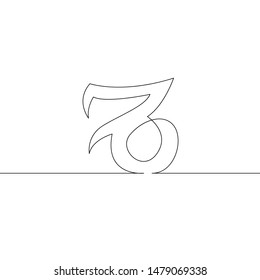 One continuous single drawn line art doodle icon zodiac, astrology, calendar, sign, horoscope, astrological, constellation, zodiacal. Isolated image  hand drawn outline. Capricorn, December, January