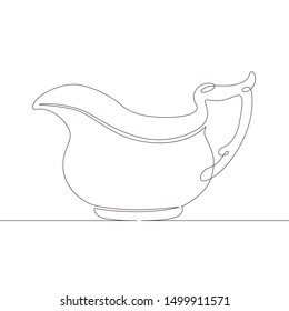 One continuous single drawn line art doodle milk, drink, dairy, jug, creamer, cream, food . Isolated image  hand drawn