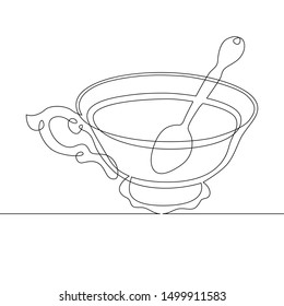 One continuous single drawn line art doodle tea, cup, coffee, drink, cafe, mug, hot . Isolated image  hand drawn