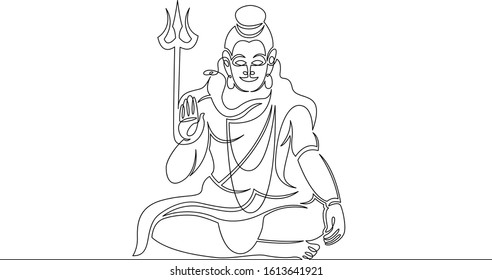 9 Lord Shiva Outline Images On White Background Images, Stock Photos &  Vectors | Shutterstock
