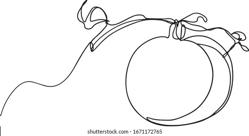 One continuous single drawn line art doodle whole tomato . Isolated image hand drawn. Single one line drawing of whole healthy organic tomato for farming logo identity. Fresh vegetable concept