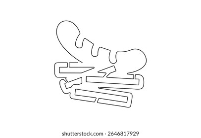 Um contínuo único desenho linha arte doodle manequim, vestido, moda, feminino, Manequim única linha arte ilustração vetor. Vetor editável.