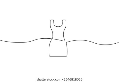 Um contínuo único desenho linha arte doodle manequim, vestido, moda, feminino, Manequim única linha arte ilustração vetor. Vetor editável.