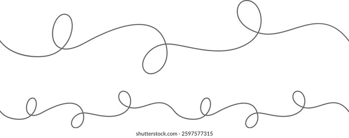 One continuous squiggle line. Curved single line. Seamless, endless, twisted line.