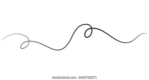One continuous squiggle line. Curved single line, Abstract Chaotic line. Tangled texture one continuous line drawing. Vector illustration squiggly design hand drawn, red one continuous squiggle