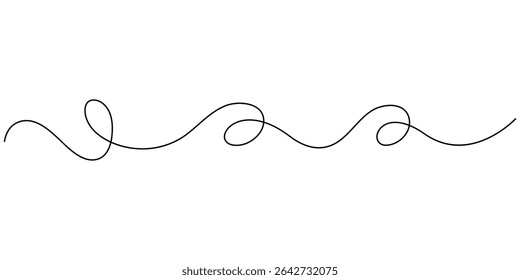 One continuous squiggle line. Curved single line, Abstract Chaotic line. Tangled texture one continuous line drawing. Vector illustration squiggly design hand drawn, red one continuous squiggle