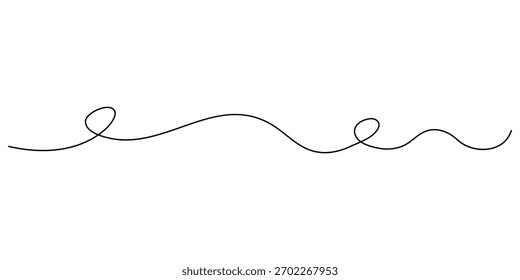 One continuous squiggle line. Curved single line.