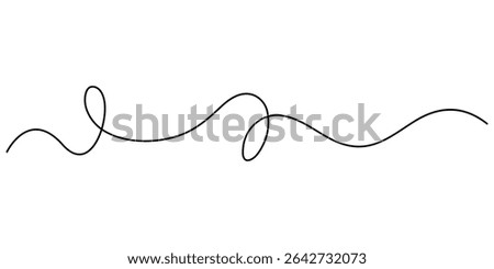 One continuous squiggle line. Curved single line, Abstract Chaotic line. Tangled texture one continuous line drawing. Vector illustration squiggly design hand drawn, red one continuous squiggle
