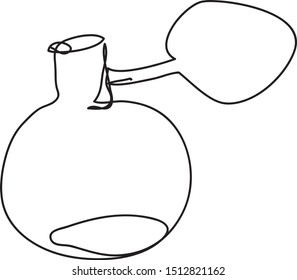 One continuouse line art. Drawing sketch. Perfume bottle isolated element for beauty fashion design.