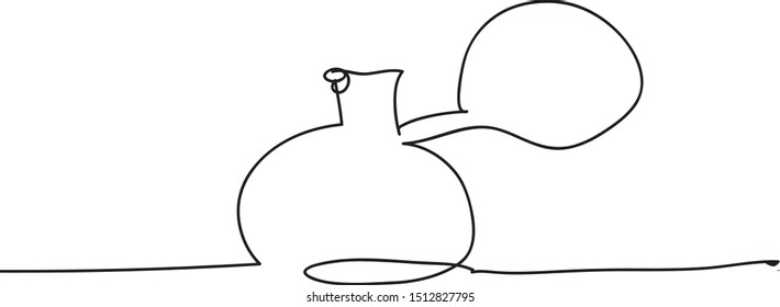 One continuouse line art. Drawing sketch. Perfume bottle isolated element for beauty fashion design.