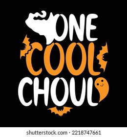 One Cool Choul Typography Craft Design, Halloween Card T shirt Template