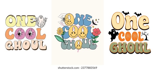 One Cool Ghoul - Elevate Your Spooky Style with this T-Shirt Design, for Apparel, illustration, Groovy T-Shirt, graphics, typography, Premium Quality Wear, Artistic expressions, Groovy clothing