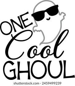 One Cool Ghoul Halloween Ghost Typography Design