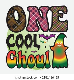 One Cool Ghoul Halloween Sublimation T-Shirt Design