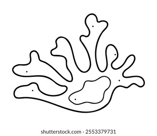 Um coral em branco e preto. Faça um doodle de clip-art para seus projetos. 