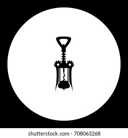 one corkscrew simple silhouette black icon eps10