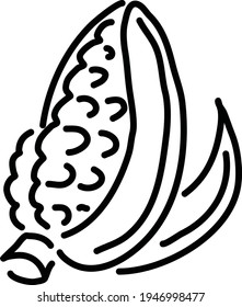 One corn cob, illustration, vector on a white background