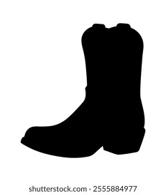 One cowboy boot silhouette vector illustration design on white background.