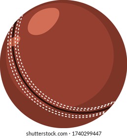 One cricket ball on white background illustration