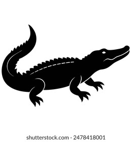 una Ilustración vectorial de silueta de cocodrilo